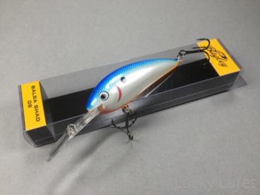 BALSA Shad Wobbler, schwimmend, Farbe: BSO Blue-White-Orange, Größe 08 ( 8,3 cm), Gewicht: 18 Gramm, von Bagley Bait